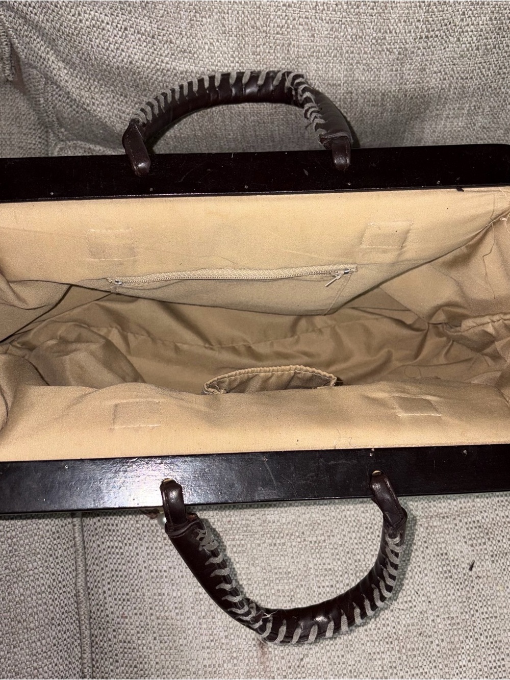 Paper Straw Top-Handle Bag in Tan - Picture 6 of 14
